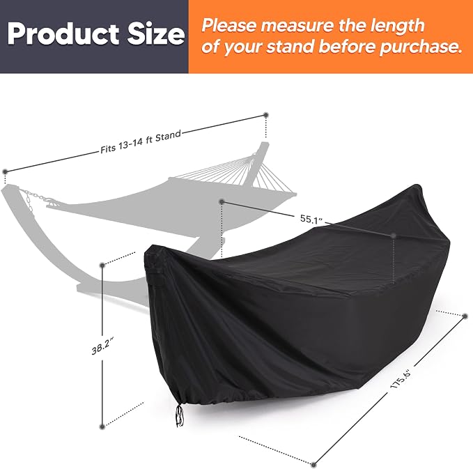 SUNCREAT Hammock Cover, Water-Resistant Polyester Hammock Stand Cover - Image 6