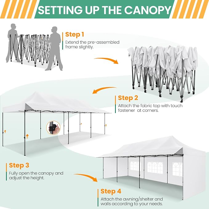 COBIZI 10x30 Pop Up Canopy Tent - Image 3