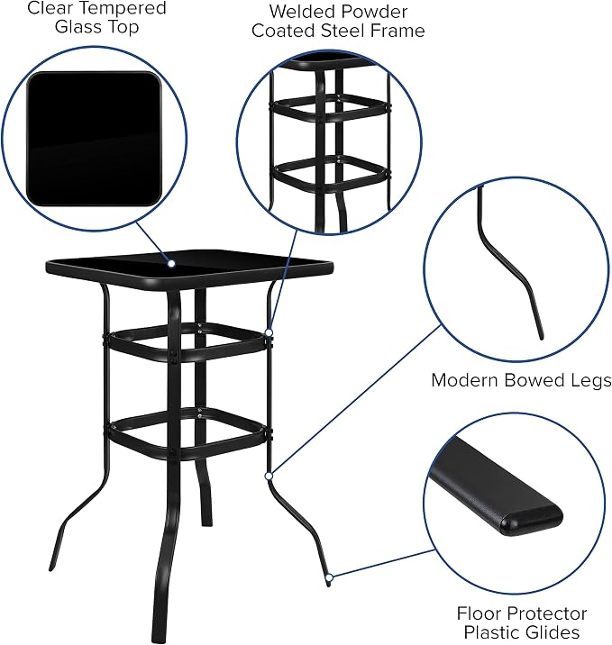 Flash Furniture Brazos Bar Table Set - Image 3