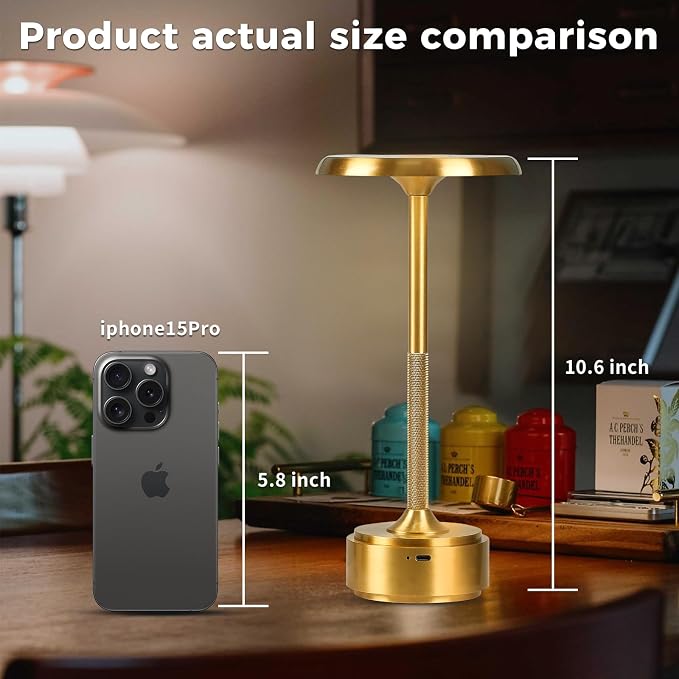 5200mAh Rechargeable Cordless LED Table Lamps Touch Sensor Light, 3-Levels - Image 2