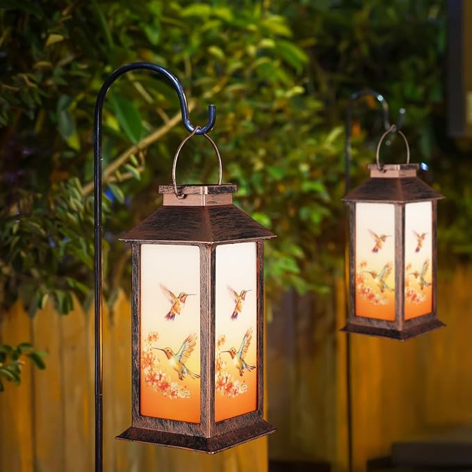 Solar Lantern Outdoor Waterproof Hummingbird Garden Decor Birthday Gifts - Image 4