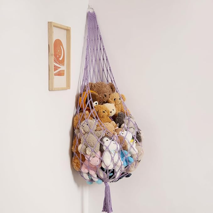 Upgrade Stuffed Animal Hammock Corner or Wall Hanging Net by Amdermi