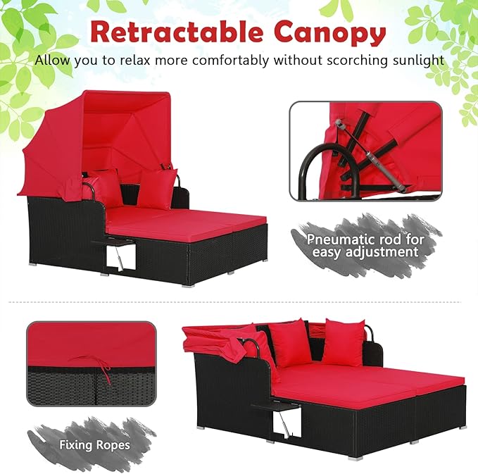 Tangkula Patio Rattan Daybed - Image 7