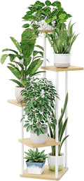 Bamworld White Plant Stand Indoor 5 Tier Plant Shelf by Bamworld
