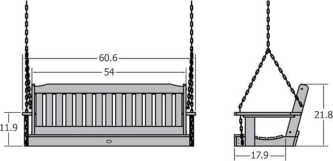 Highwood Lehigh Porch Swing, 5 Feet, Federal Blue - Image 5