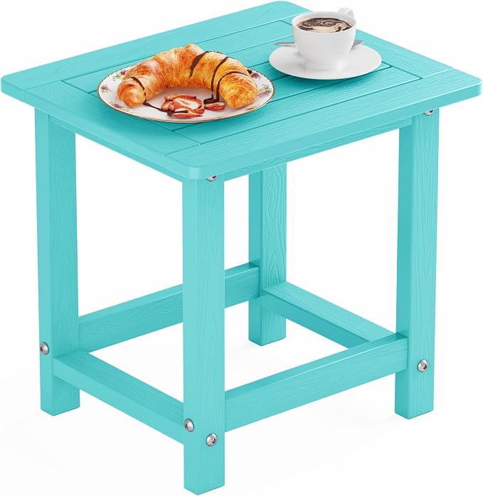 YEFU Outdoor Side Table for Patio: 16" HIPS Weather by YEFU