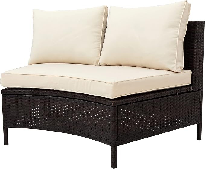 Merax 5-Piece Outdoor Sectional Sofa Set, All-Weather PE Wicker Patio Furniture - Image 9