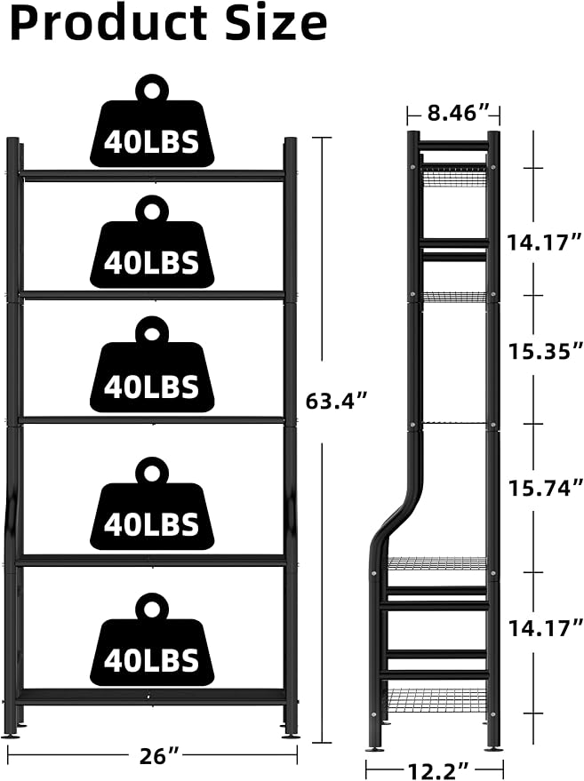 Plant Stand Indoor Outdoor, 5-Tier Metal Tall Plant Stands - Image 2