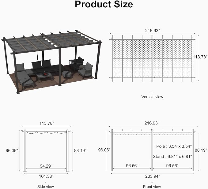 PURPLE LEAF 10' X 18' Outdoor Pergola - Image 7
