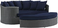 Modway Sojourn Wicker Rattan Outdoor Patio Sunbrella Fabric Daybed in Canvas by Modway