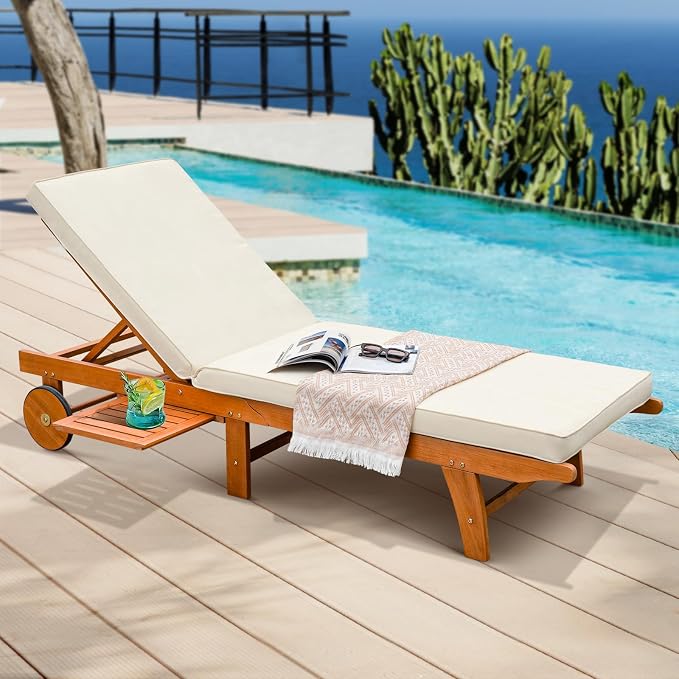 IDZO Upgraded Cushion Outdoor, 500lbs Capacity Patio Pool Loungers, Stackable by Idzo