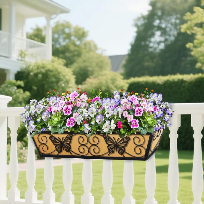 4 Pack 24 Inch Window Boxes Planters Railing Planter Box - Image 7