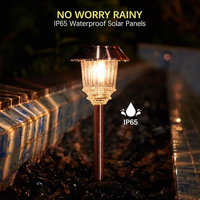 XMCOSY+ Solar Lights Outdoor Waterproof, 4 Pack Solar Lights - Image 4