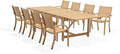 Amazonia Berlin 9-Piece Rectangular Extendable Patio Dining Set | Teak Finish | by Amazonia