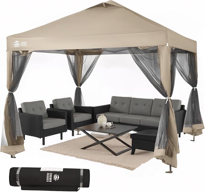 CROWN SHADES Gazebo 10x10 Pop Up Canopy by CrownShades