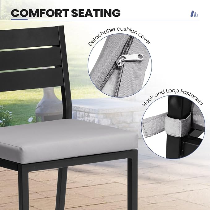 Crestlive Products Outdoor Bar Table and Chairs Set, 3 Piece Outside Patio Bar - Image 4