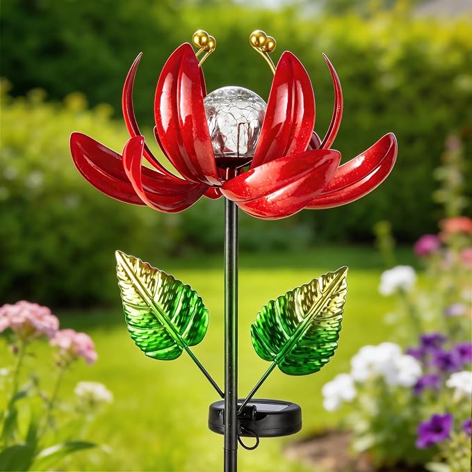Solar Lights Outdoor Garden Decor, Solar Wind Spinner Yard Decorations Gifts - Image 2