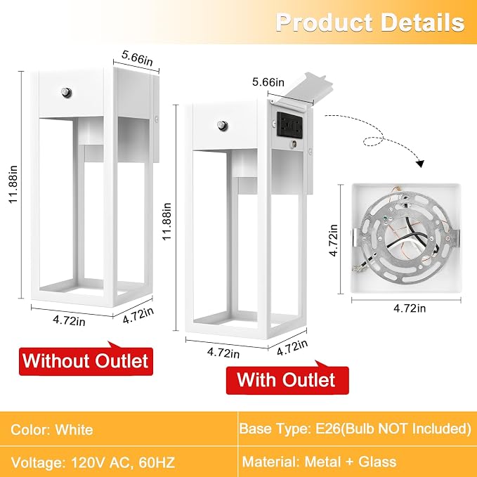 Dusk to Dawn Outdoor Light Fixtures Wall Mount, Outdoor Porch Lights - Image 4