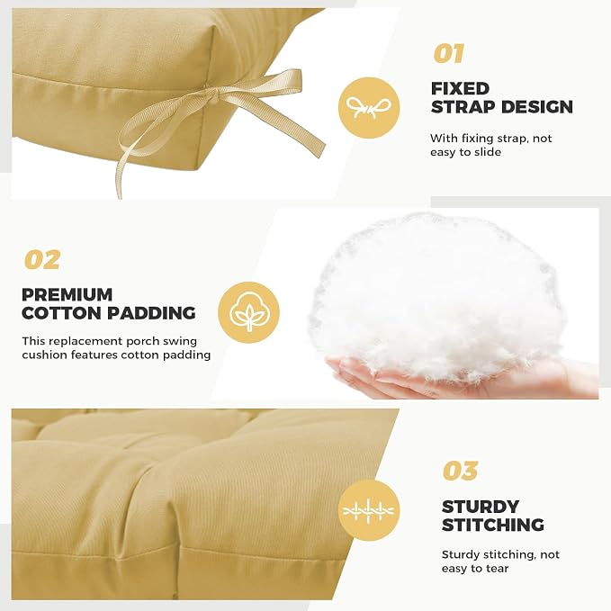 Porch Swing Cushions, Waterproof Swing Cushions Replacement - Image 4