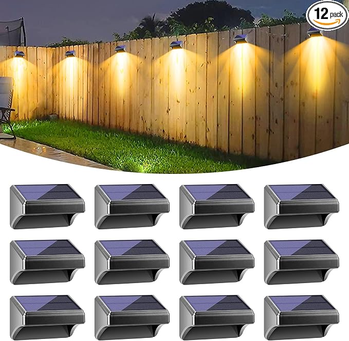 Bridika Solar Fence Lights, Fence Lights Fence Solar Lights Outdoor Waterproof by Bridika