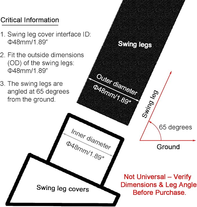1.89"/48mm Porch Swing Replacement Feet - Image 2