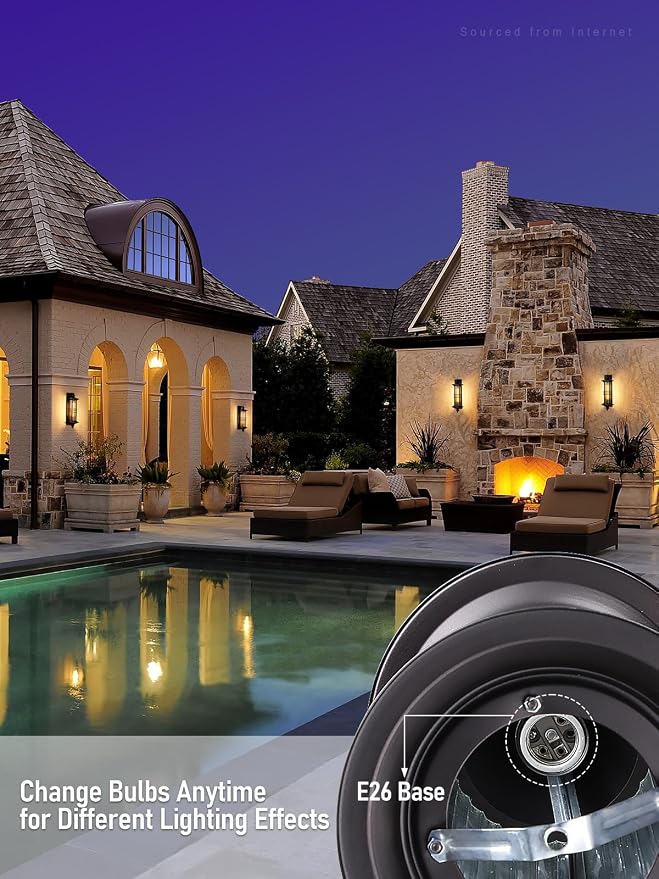 LEONLITE Large 23 Inch Outdoor Wall Lights, Classical Style Wall Lantern - Image 4
