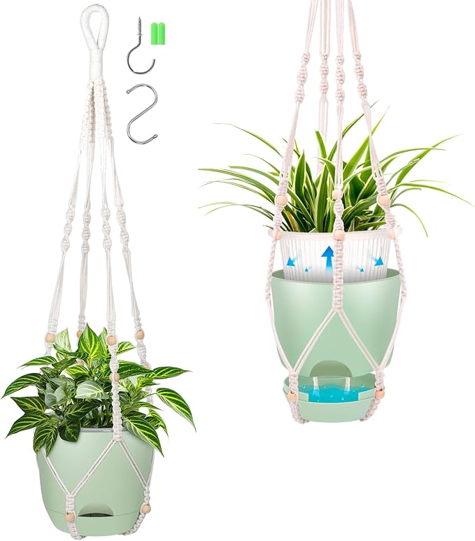 2-Pack 7..1-Inch Self-Watering Hanging Planters by QCQHDU