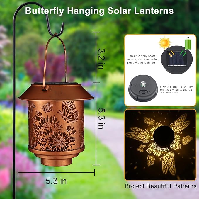 Solar Lantern Outdoor Hanging Sunflower Lights Gifts - Image 4
