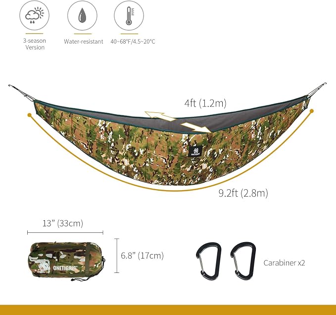 OneTigris Hideout Hammock Underquilt, Lightweight 4 Season Hammock Gear - Image 4
