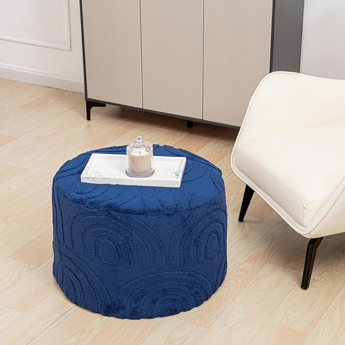 Asuprui Plush Fabric Ottoman Footrest – 20"x14" Soft Foam Pouf - Image 6