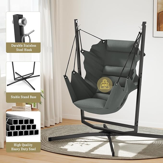360° Swivel Hammock Swing Chair - Image 6