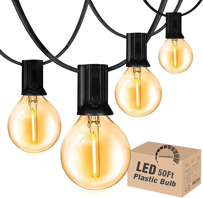 DAMAING Outdoor String Lights LED 50Feet G40 Globe Patio Lights by Lifeisgood