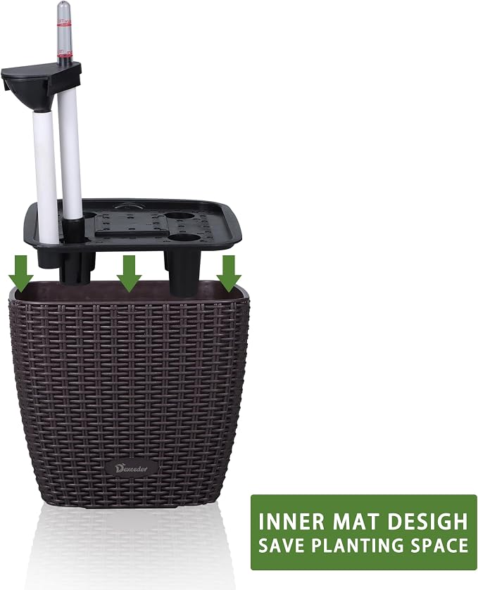 Dexceder 9x8 Self Watering Planter Indoor Outdoor, Inner Mat Design, Thickened - Image 4
