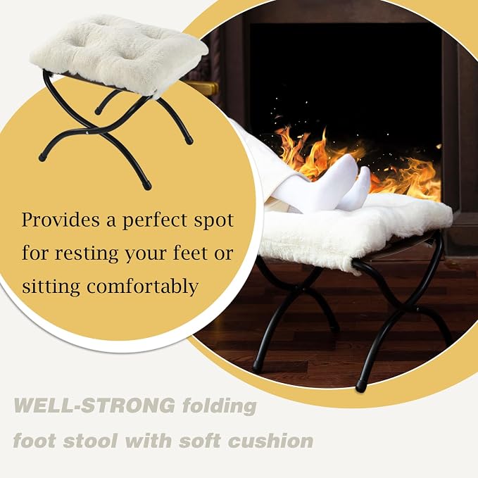 15" Foldable Foot Stool Ottoman - Image 4