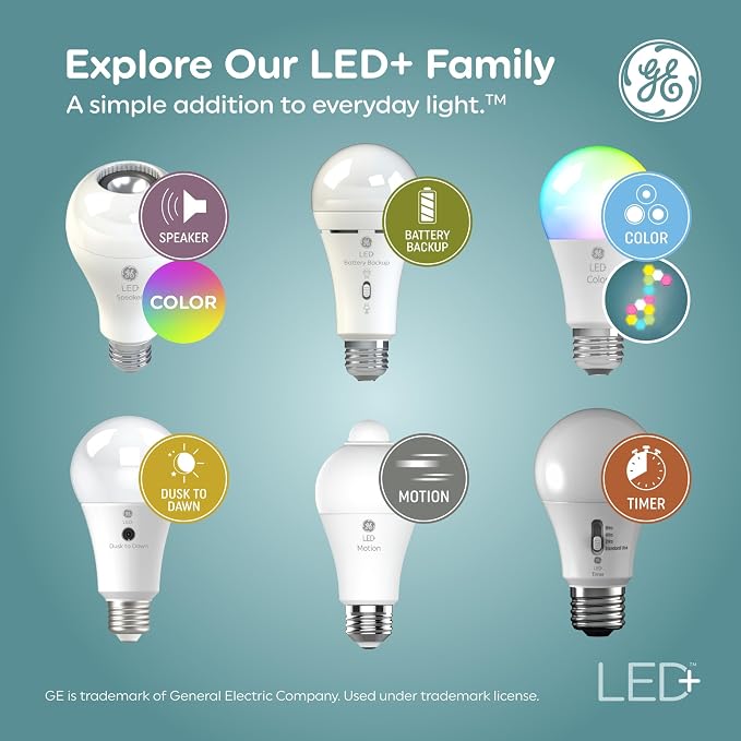 GE LED+ A19 Dusk to Dawn LED Light Bulbs, Automatic On/Off Outdoor Security - Image 6