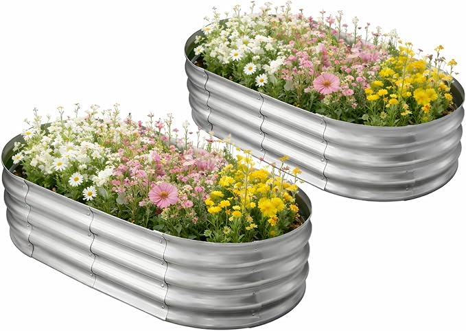 TATAANTY Galvanized Raised Garden Bed by TATAANTY