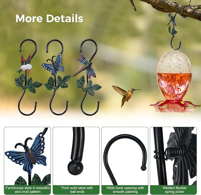 Large Decorative S Hooks, Beautiful and Vivid Plant Hook - Image 3