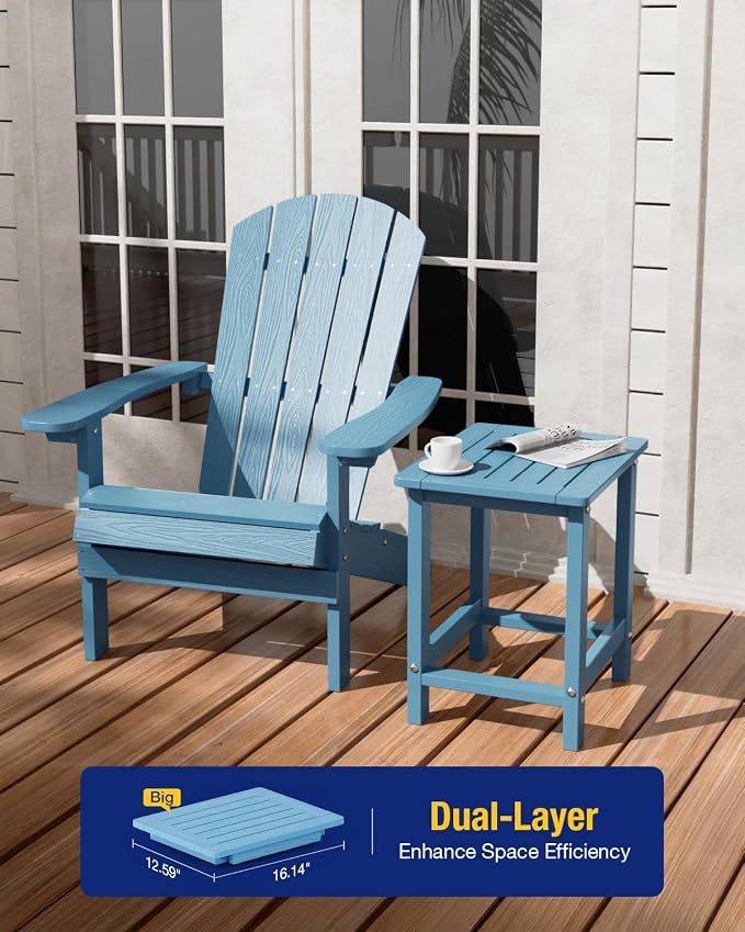YEFU Outdoor Side Table for Patio: 16" HIPS Weather - Image 4