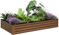 SnugNiture Galvanized Raised Garden Bed 8x4x1FT Outdoor Large Metal Planter Box by snugniture