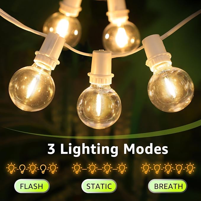 Mlambert 48Ft Solar String Lights, Outdoor Waterproof Patio Lights - Image 2