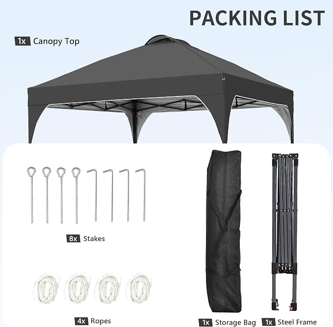 GDY 10x10 Pop Up Canopy Tent, Easy-Setup Gazebo, Outdoor Canopy - Image 5