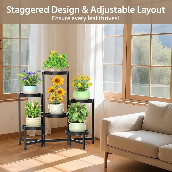 LASZOLA 6 Tiered Folding Plant Stand Indoor - Image 7