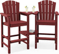 KINGYES Tall Adirondack Chair Set of 2, HDPE Tall Adirondack Barstools by KINGYES