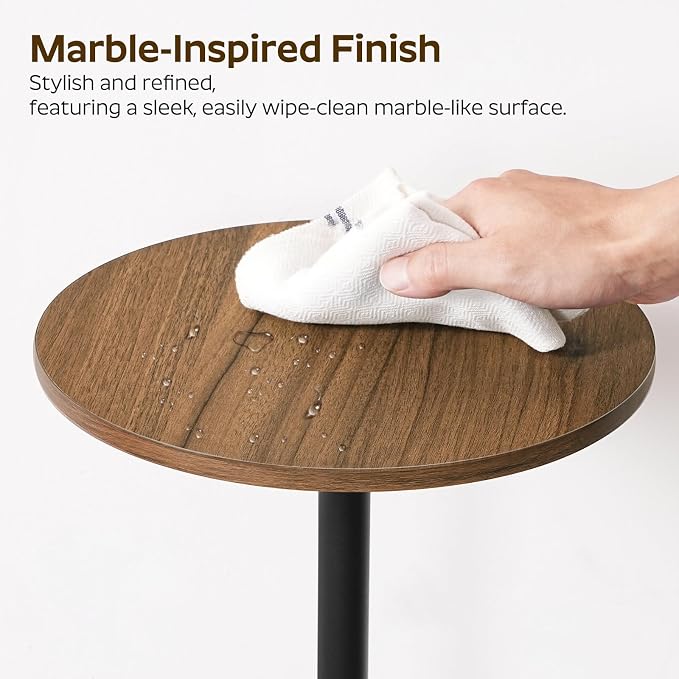 Round Side End Table for Small Spaces, Pedestal Style Martini Drink Side Table - Image 8