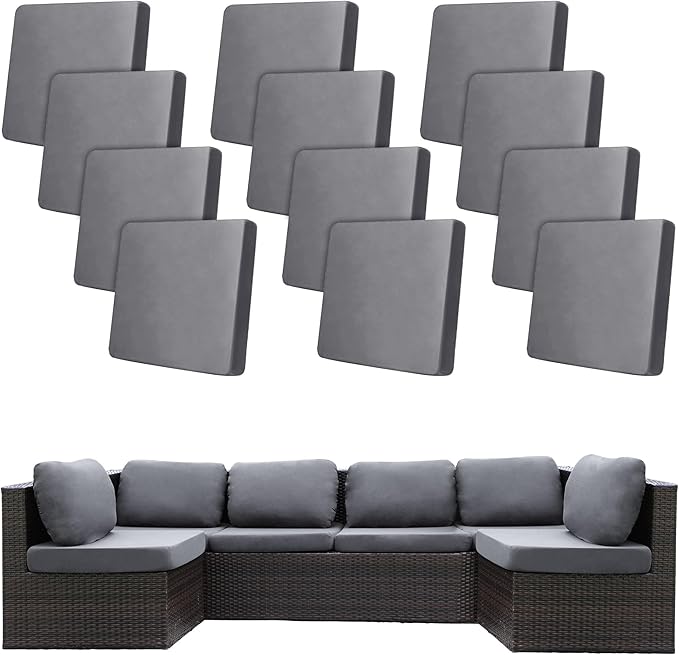 12Pcs Stretch Patio Cushion Covers, Outdoor Couch Covers Replacement, Outdoor by BIETYONE