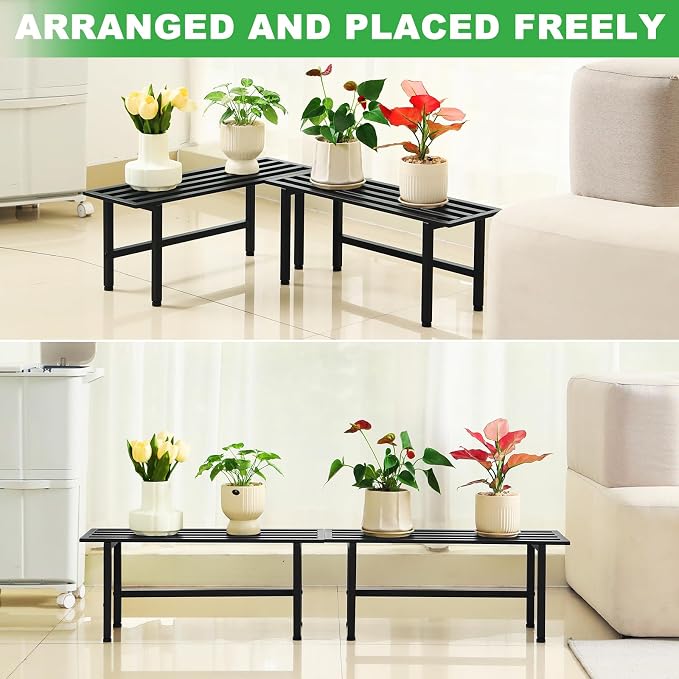2 Pack Metal Plant Stand Outdoor Plant Shelf Indoor, 1 Tier Heavy Duty Plant - Image 5