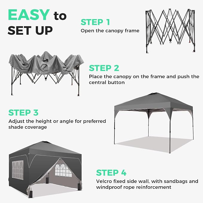 GDY 8x8FT Pop Up Canopy Tent - Image 2