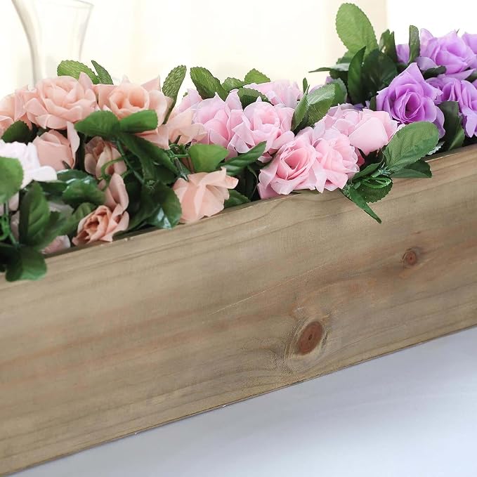 Efavormart 30"x6" Natural Wood Planter Box - Image 5
