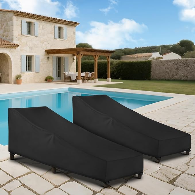 SunPatio Waterproof Outdoor Chaise Lounge Cover, 2 Pack Patio Lounge Chair - Image 9