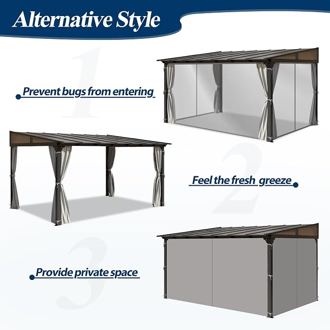 COVERONICS 10' X 13' Outdoor Polycarbonate Lean to Gazebo - Image 5